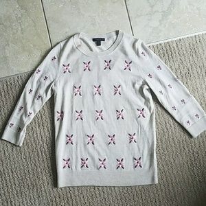 J Crew 100% Merino Sweater with Embroidery